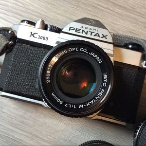 Pentax Asahi K1000 35mm Film Camera + Accessories